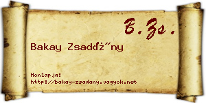 Bakay Zsadány névjegykártya
